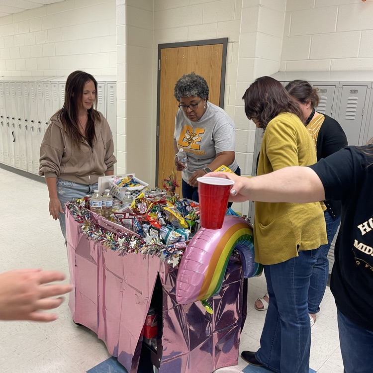 teacher using treat cart
