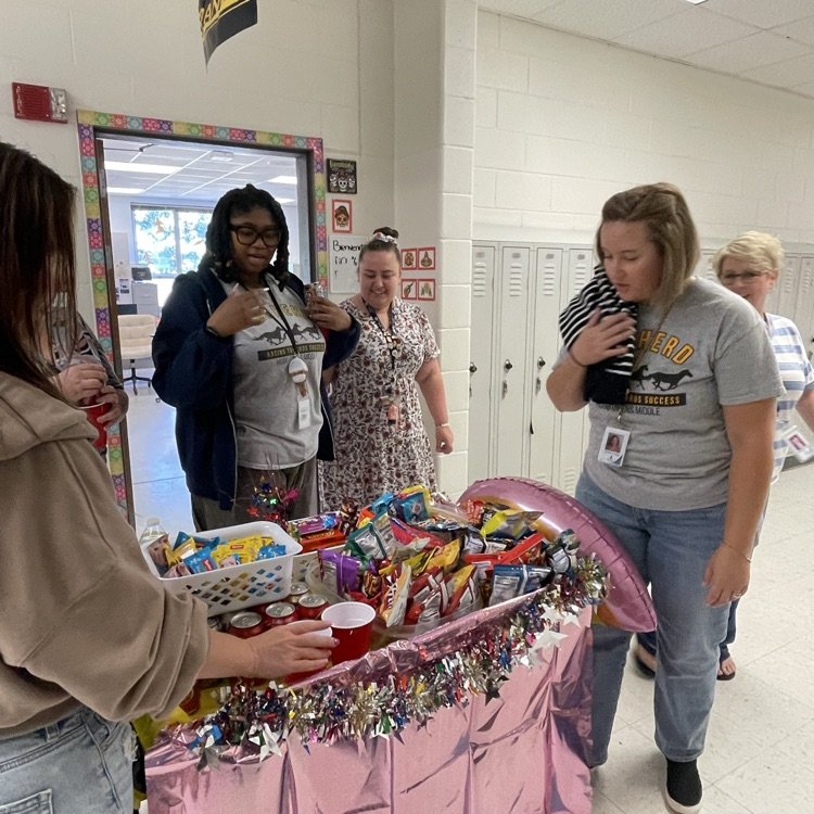 teacher using treat cart