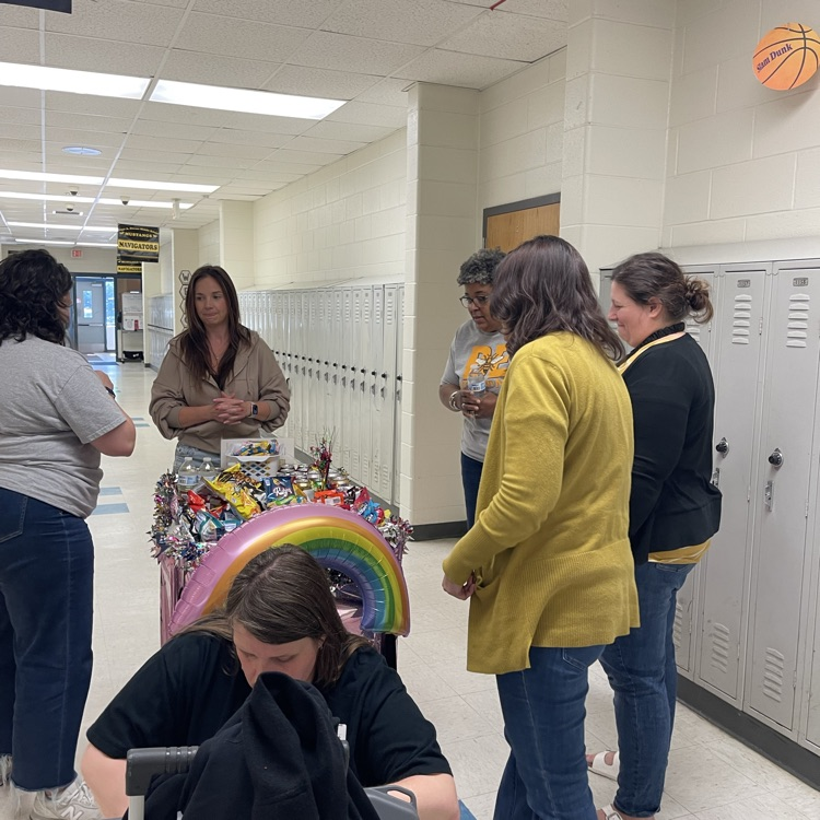 teacher using treat cart