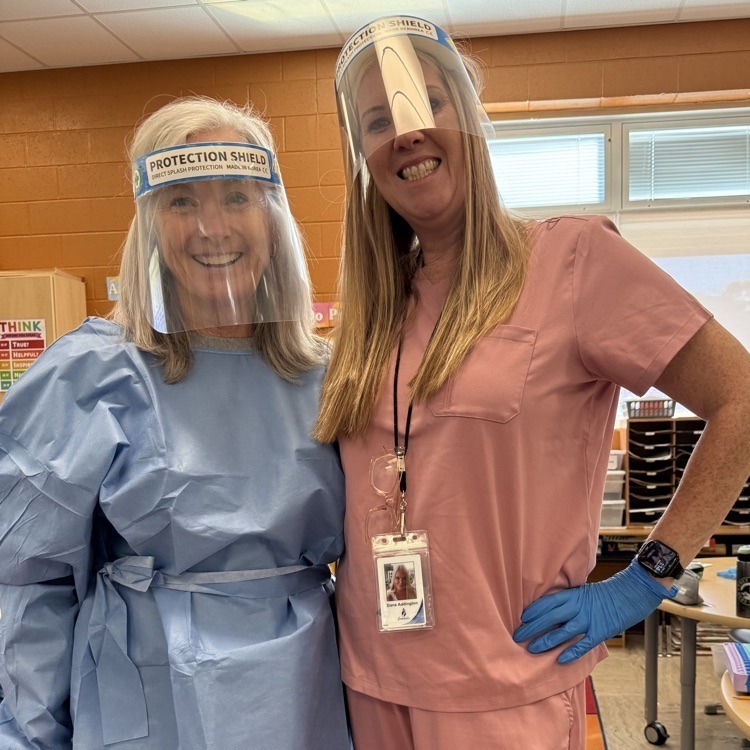 Ms. Addington and Mrs. Christianson on Place Value surgery day