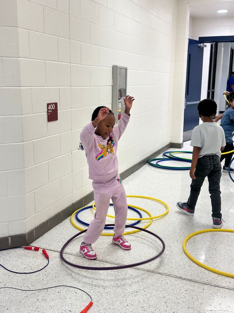 students and staff enjoying indoor Field day activities