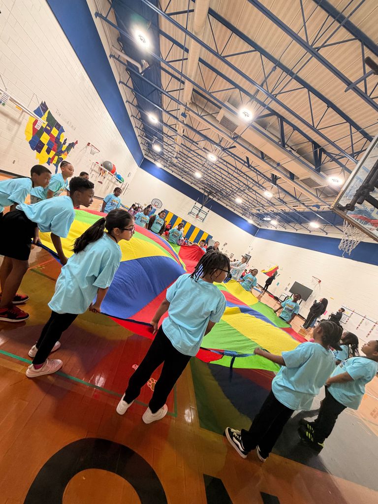 students and staff enjoying indoor Field day activities