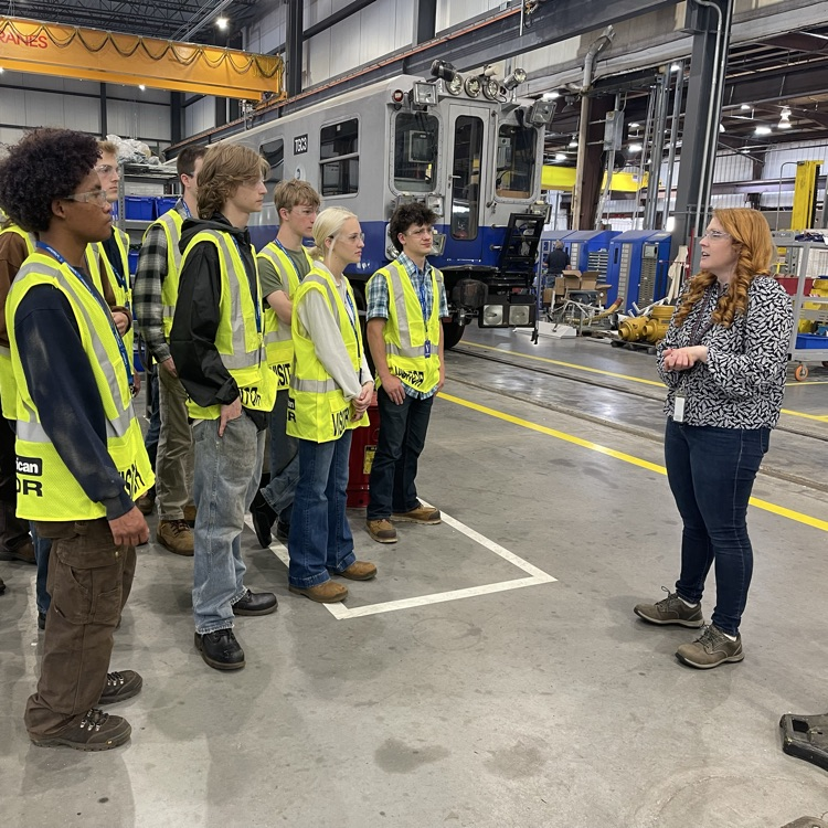 welding students on a field trip to Plasser American