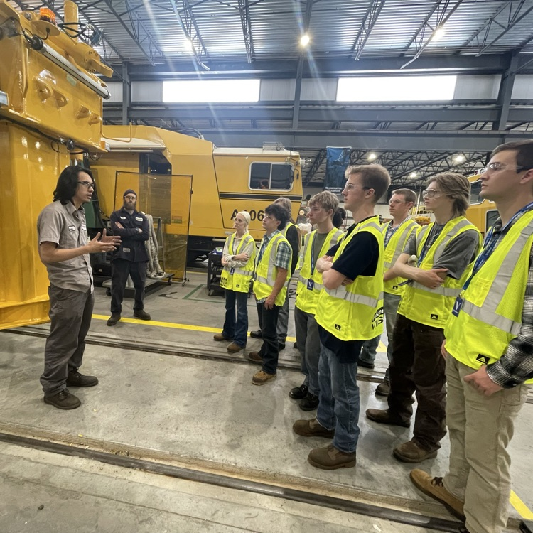 welding students on a field trip to Plasser American