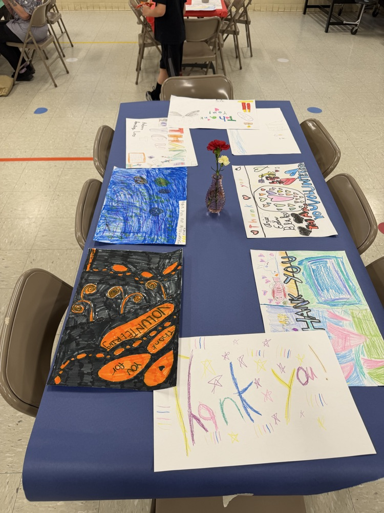 tables decorated with kids work