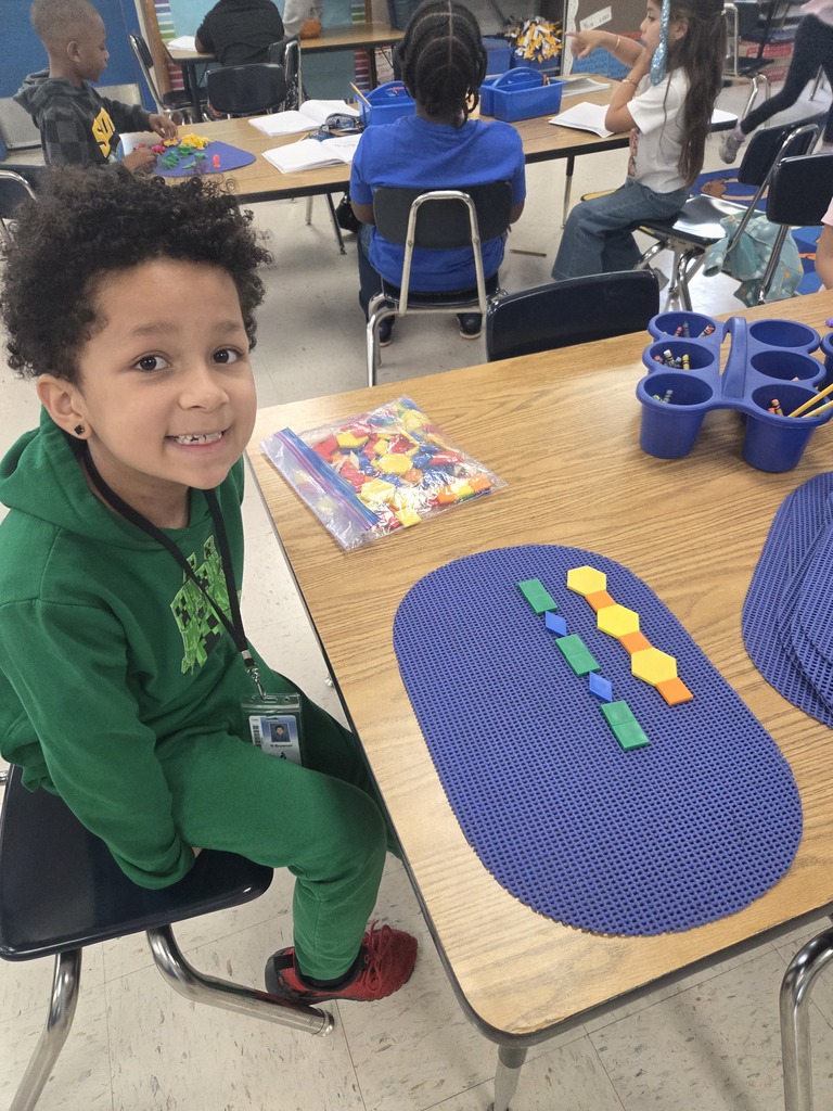 Student making his pattern