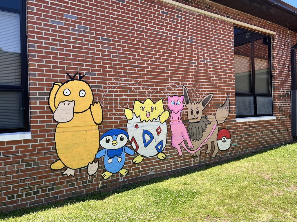 image of Pokemon painted in the courtyard