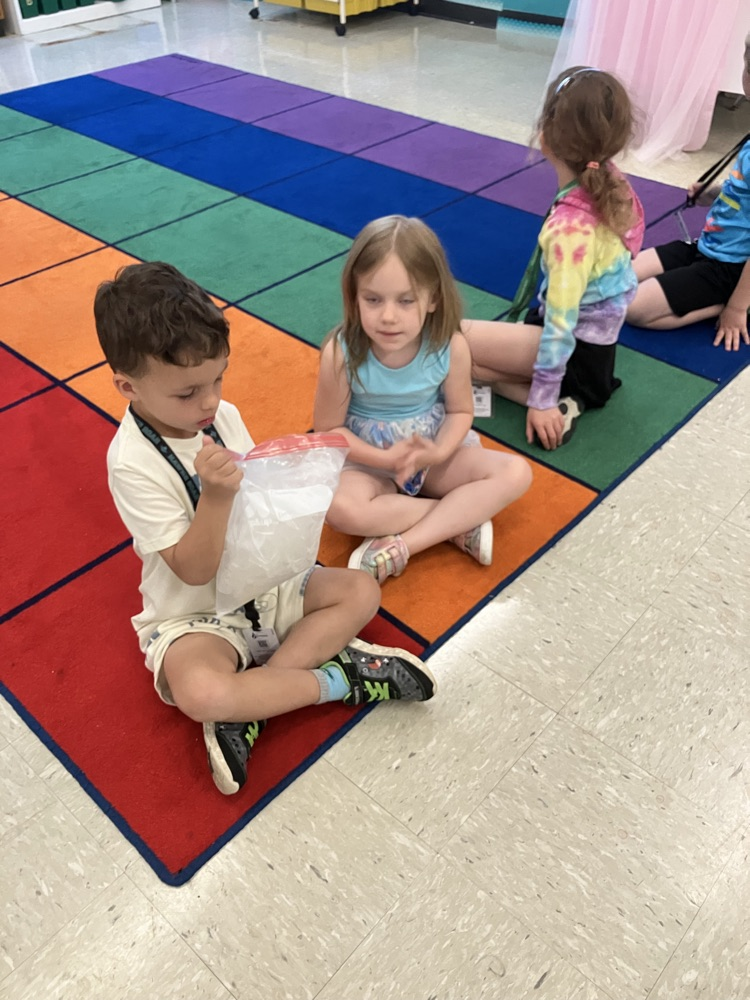 kindergartners mixing ice cream