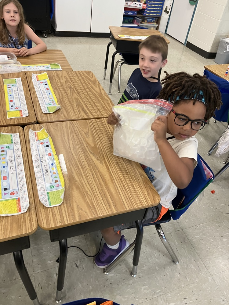 kindergartners mixing ice cream