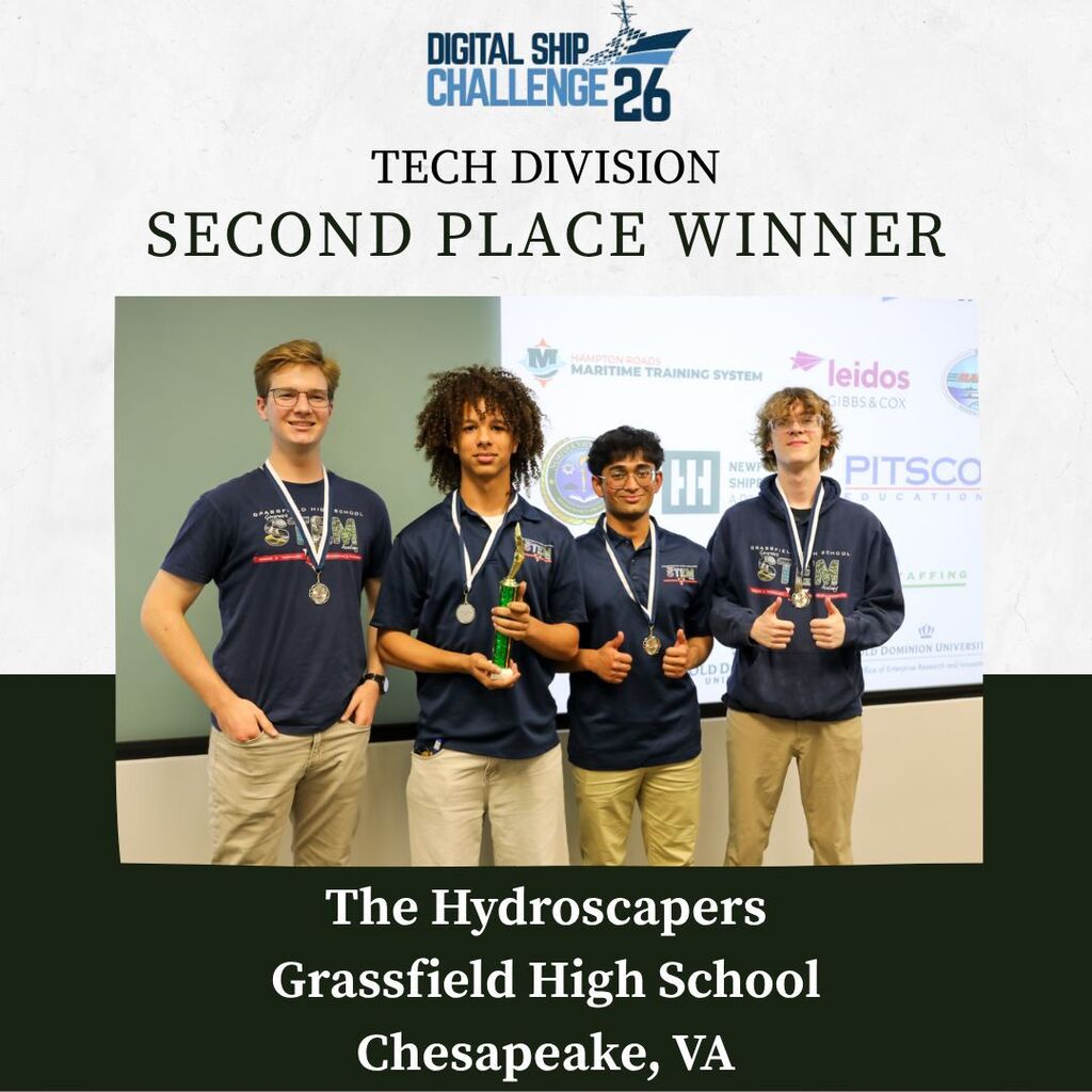 Celebrating wins at the Digital Ship Challenge with medals