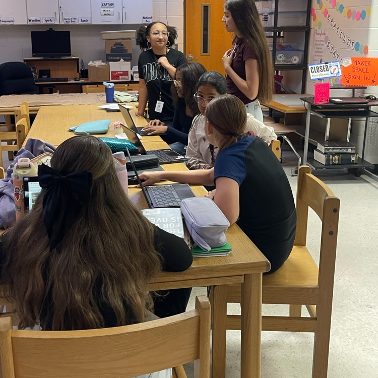 students working in the morning