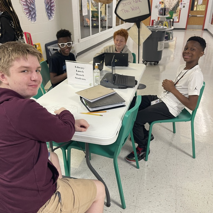 students working on morning announcements