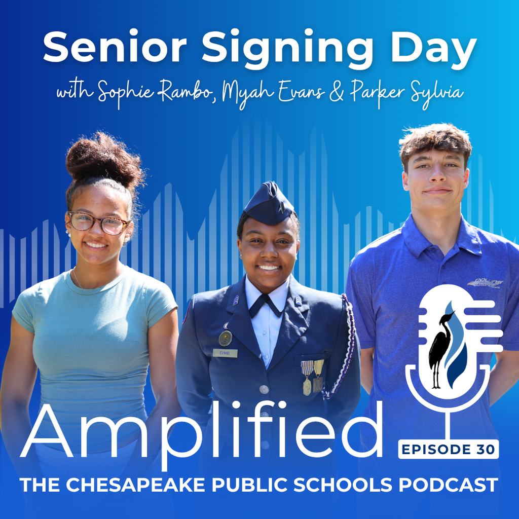 Cover Art for the Podcast with all three seniors standing by each other. 