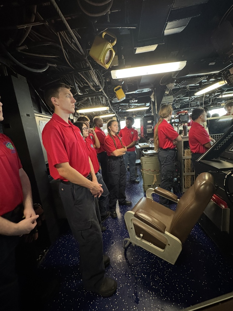 Firefighting students on a field trip to Naval Station Norfolk