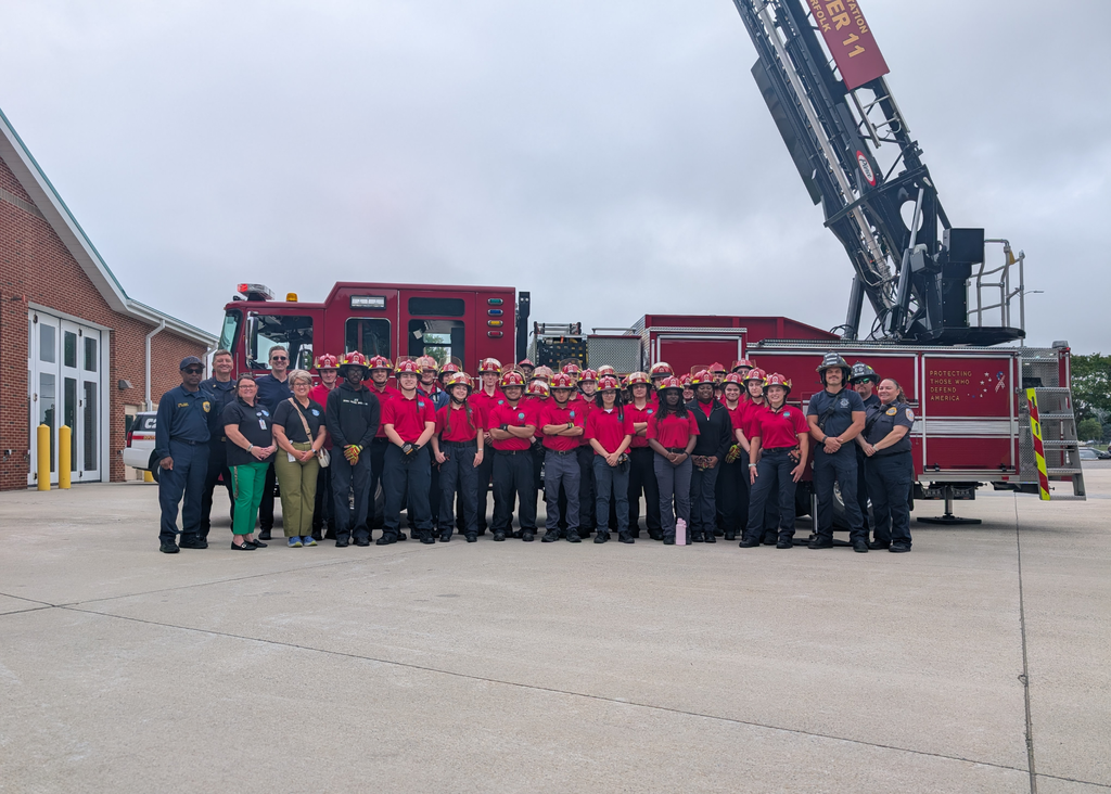 Firefighting students on a field trip to Naval Station Norfolk