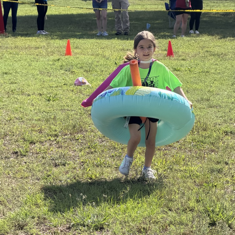 A student having fun at one of the relays on field day