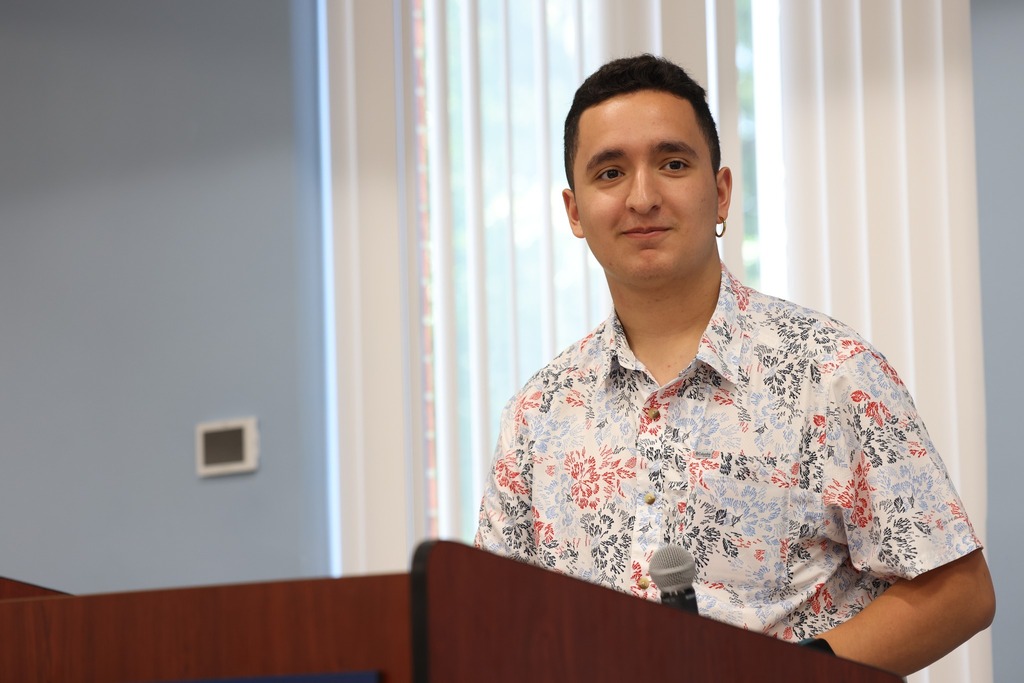 Project search graduate celebrates graduation with speech
