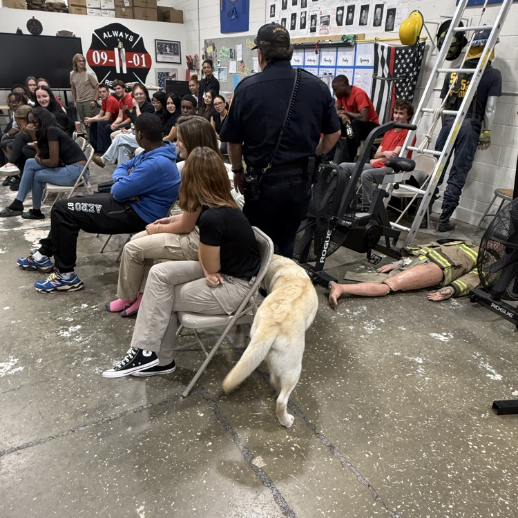 chino the fire dog and his handler