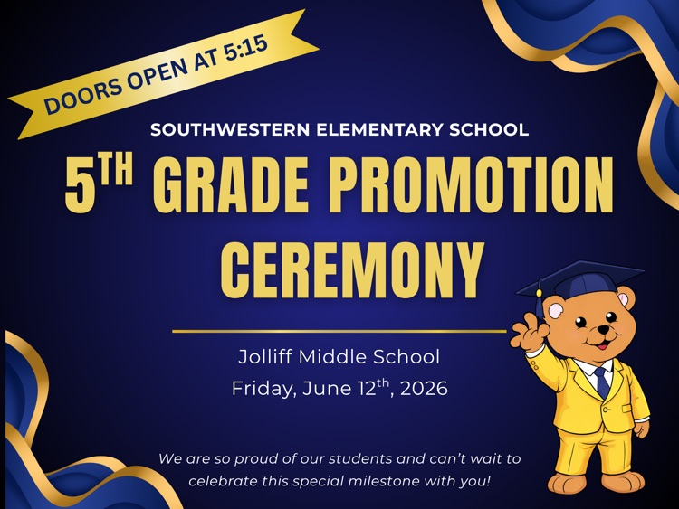 5th grade promotion ceremony June 12, 2026 Jolliff Middle School 5:15