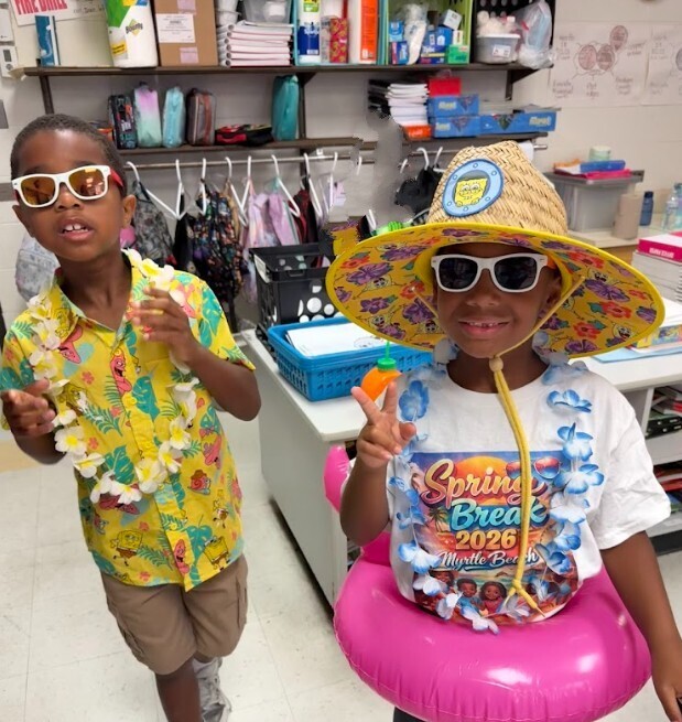 Beach Spirit Day Photo of students in class