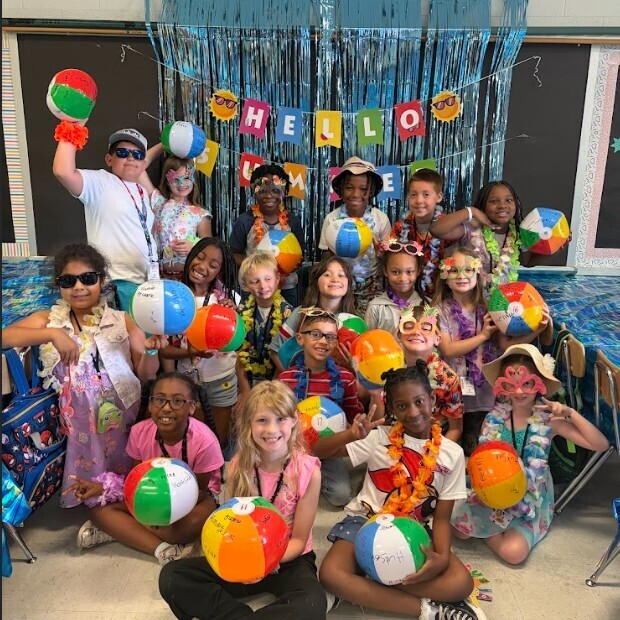 Beach Spirit Day Photo of students in class