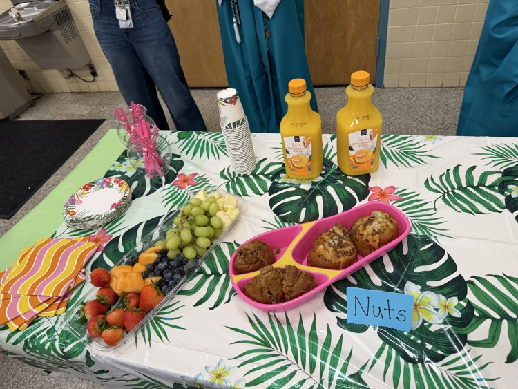food table for scholarship winners