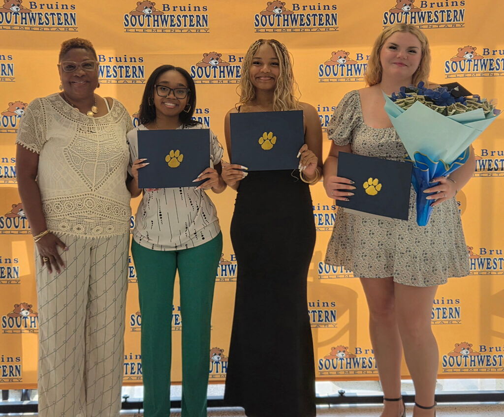 students receiving scholarship awards