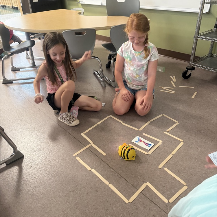 students catching the mermaid with their beebot maze