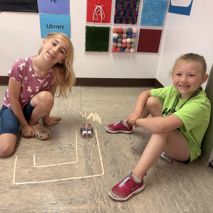 students showing off their beebot maze