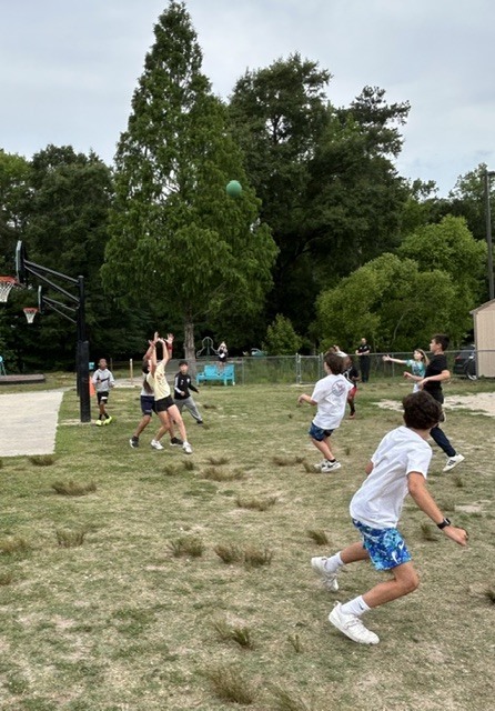 students catching the ball 