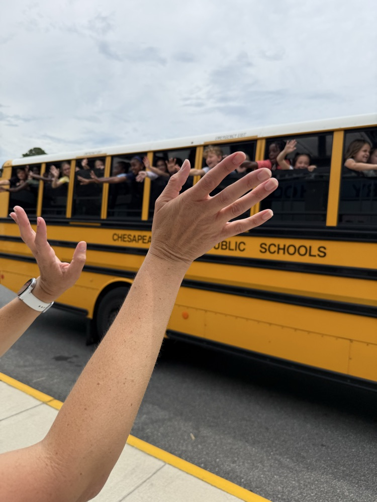The school bus driving off