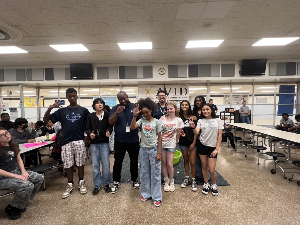 Students in a group during field day 