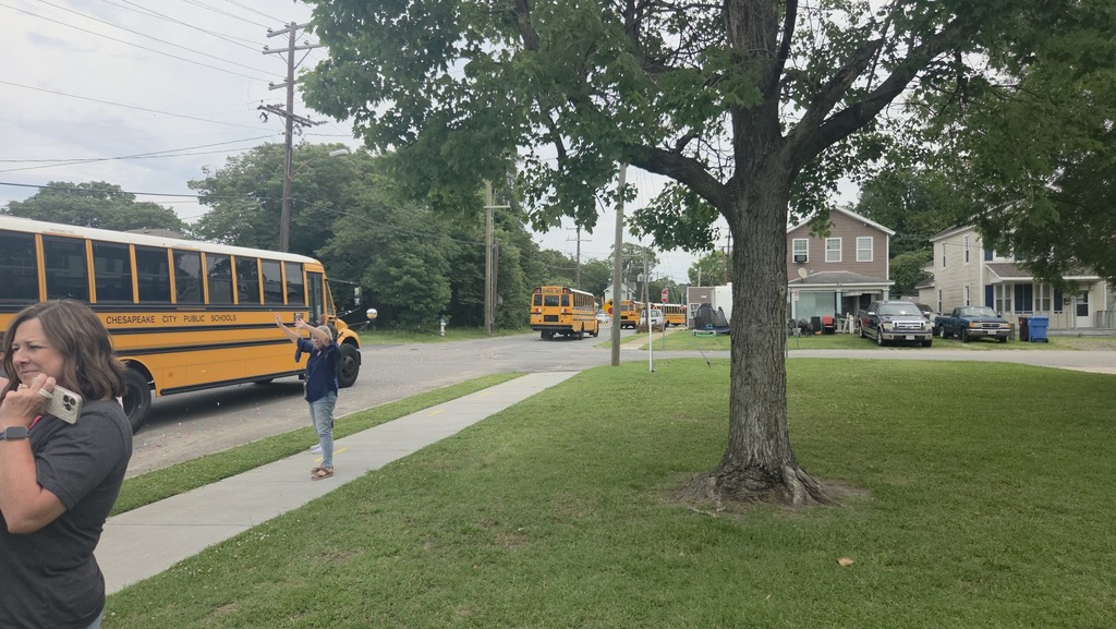 buses leaving the school