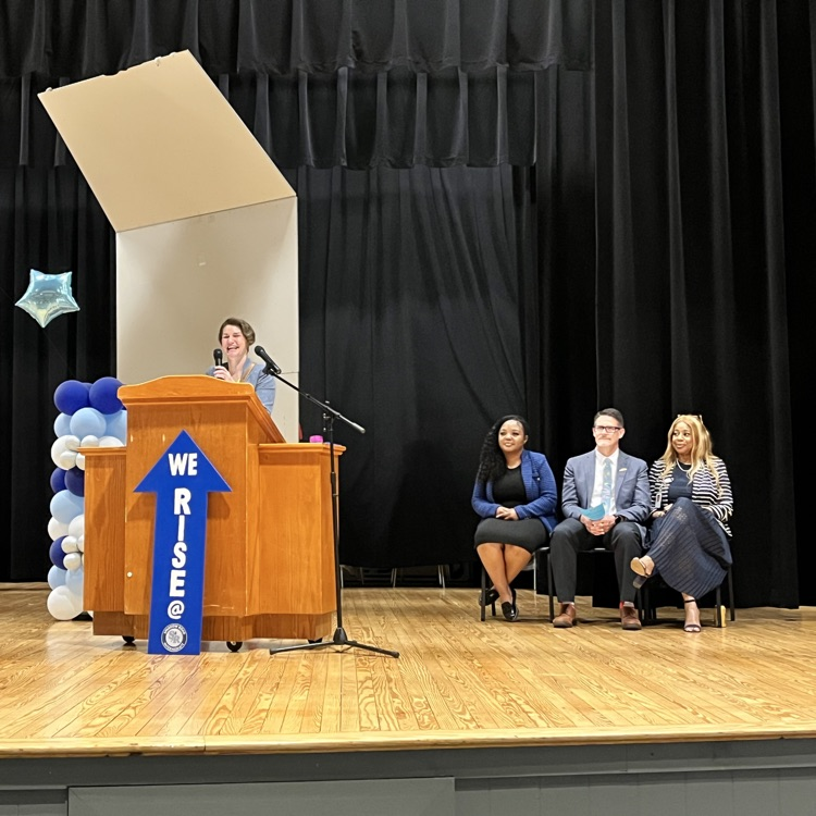 Guest speakers on stage at the RISE to 6th Grade ceremony. 