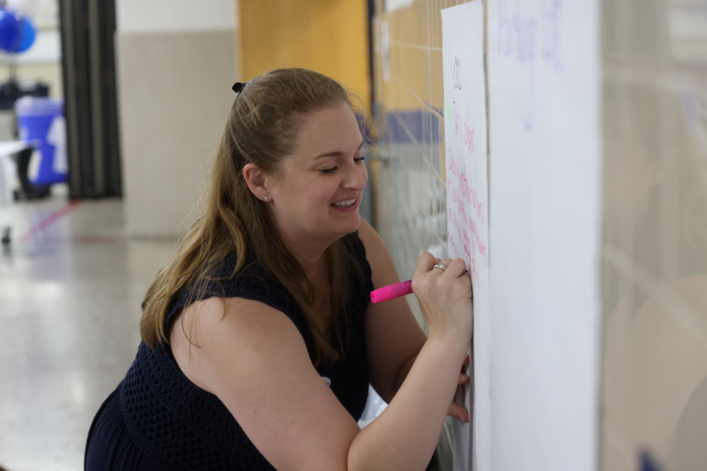 School leader participating at a workshop.