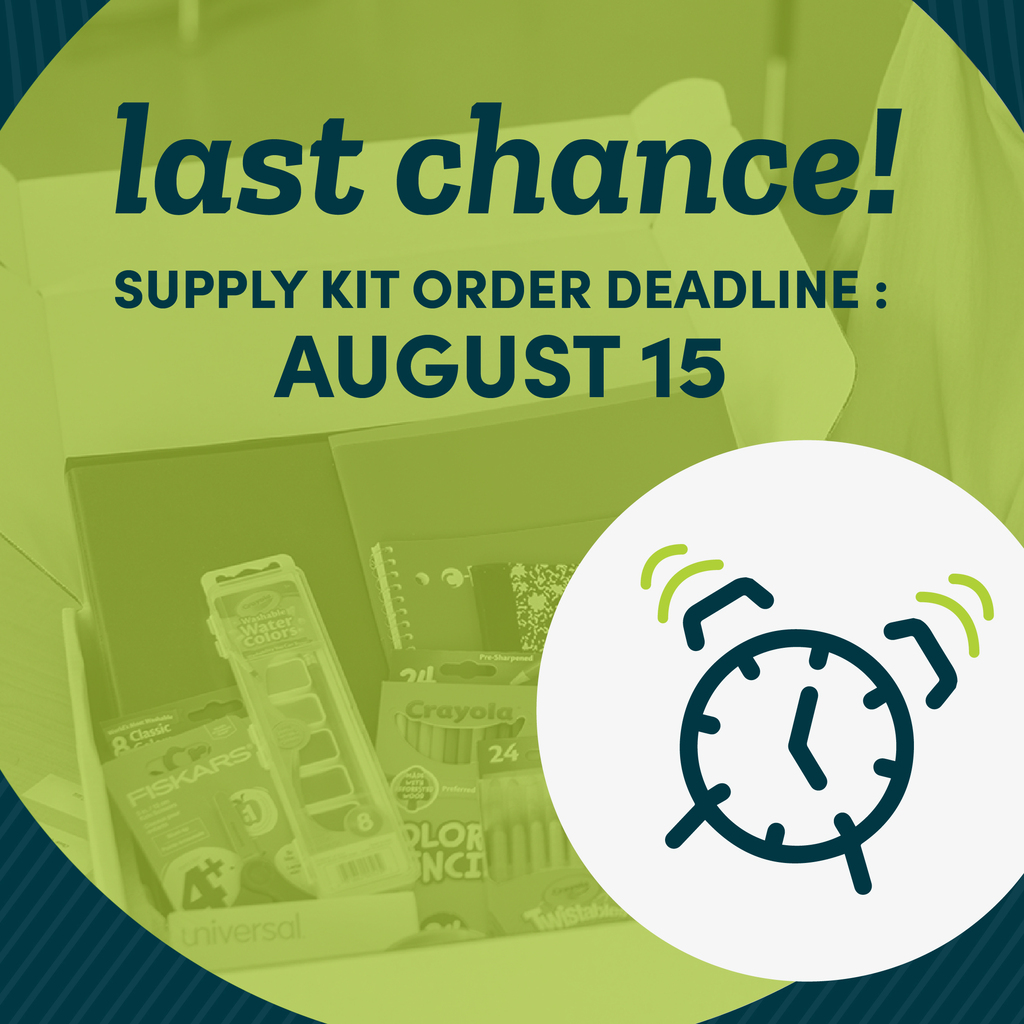decorative image to announce last day school supply drive
