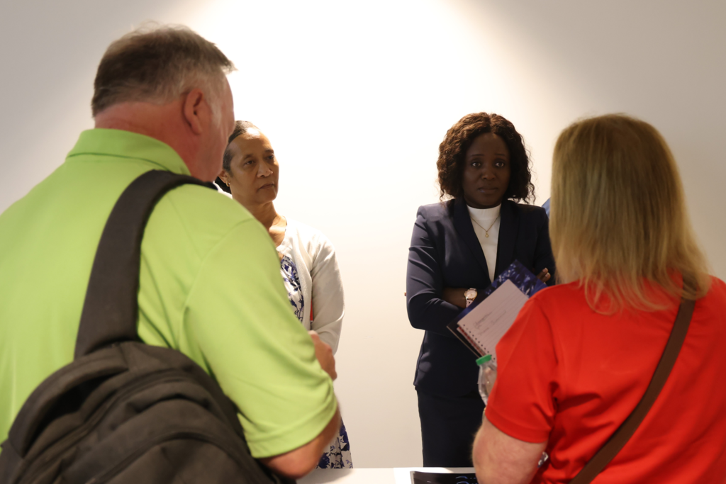 CPS Employees converse with outside vendors at the Job vendor fair