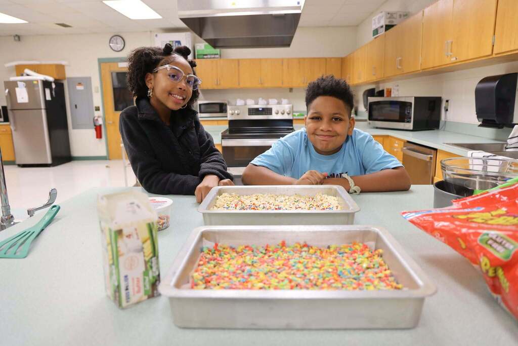 students happy with their homemade treats