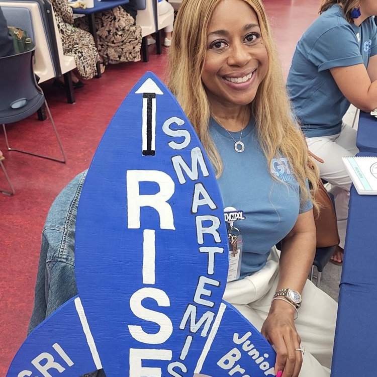 Mrs. Alexander with Smartemis rocket cutout. 