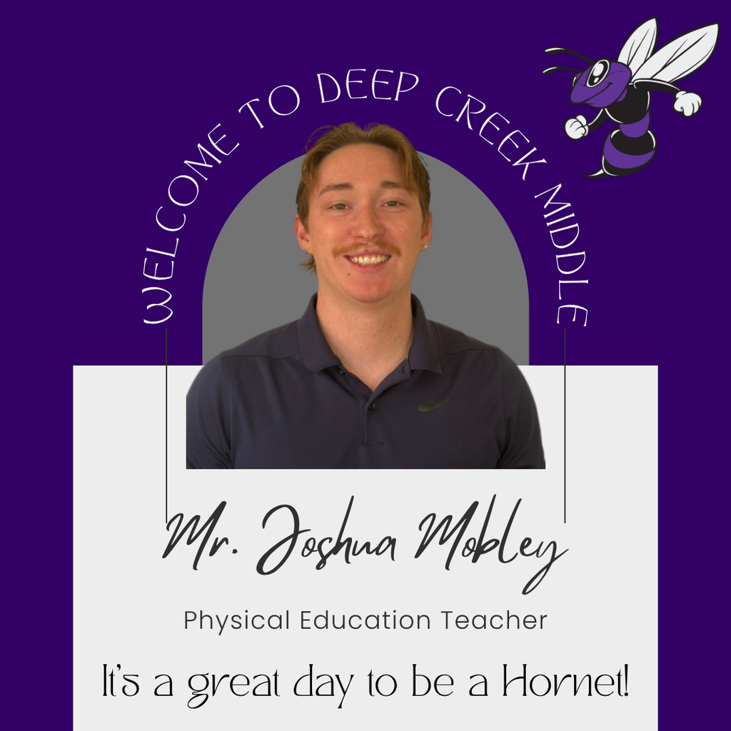 A picture of Mr. Mobley and the phrase It's a great day to be a hornet.