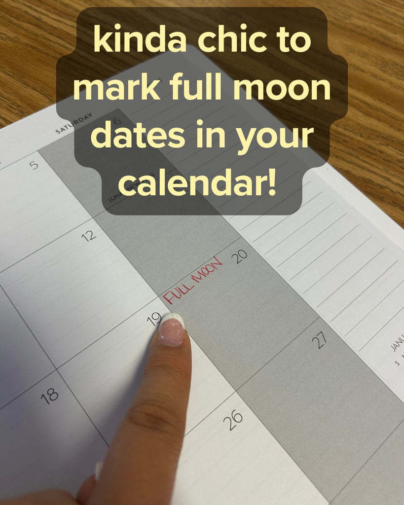 Mrs. Thrall adding Full Moon dates to her calendar - Kinda chic to mark full moon dates on your calendar