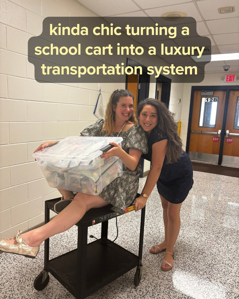 Mrs. Bridgeman gets a ride on a cart from Mrs. Thrall - Kinda chic turning a school cart into a luxury transportation system