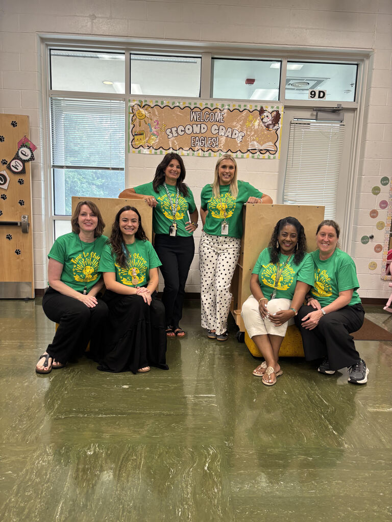 Second grade Eagles teachers posing proudly on the first day of school