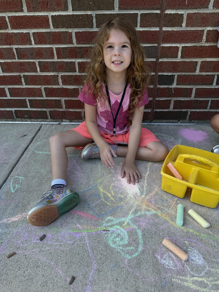 Drawing with sidewalk chalk