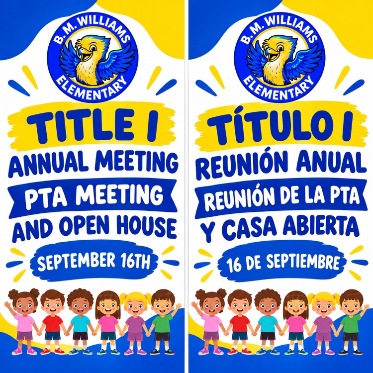 title 1, pta, and open house graphic