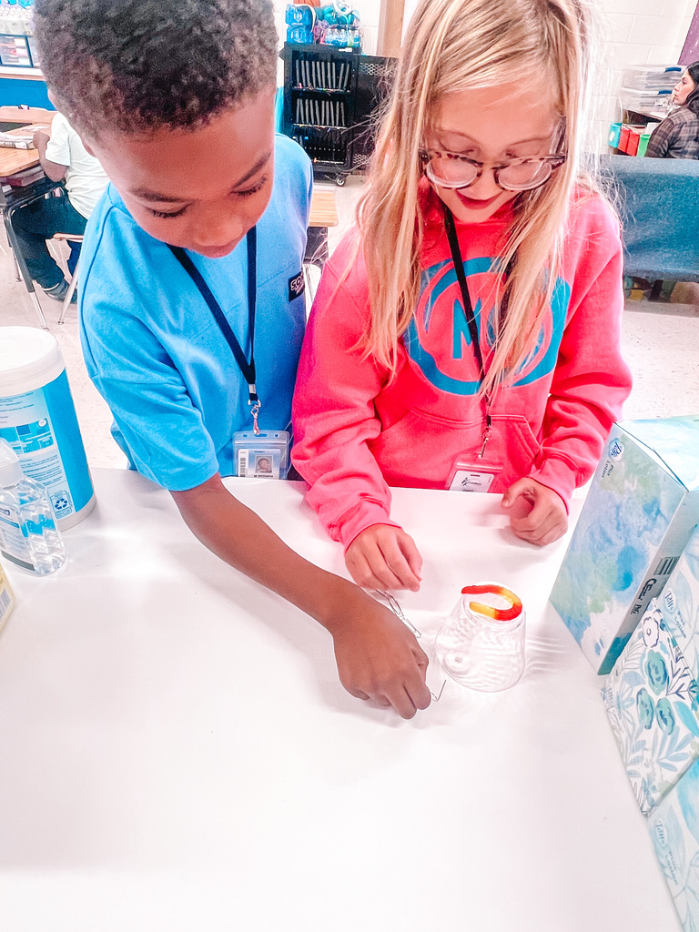 Kids working at table