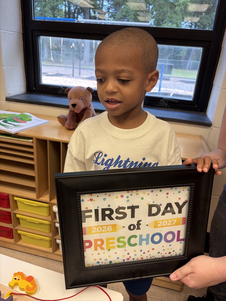 Preschool student on the first day of school