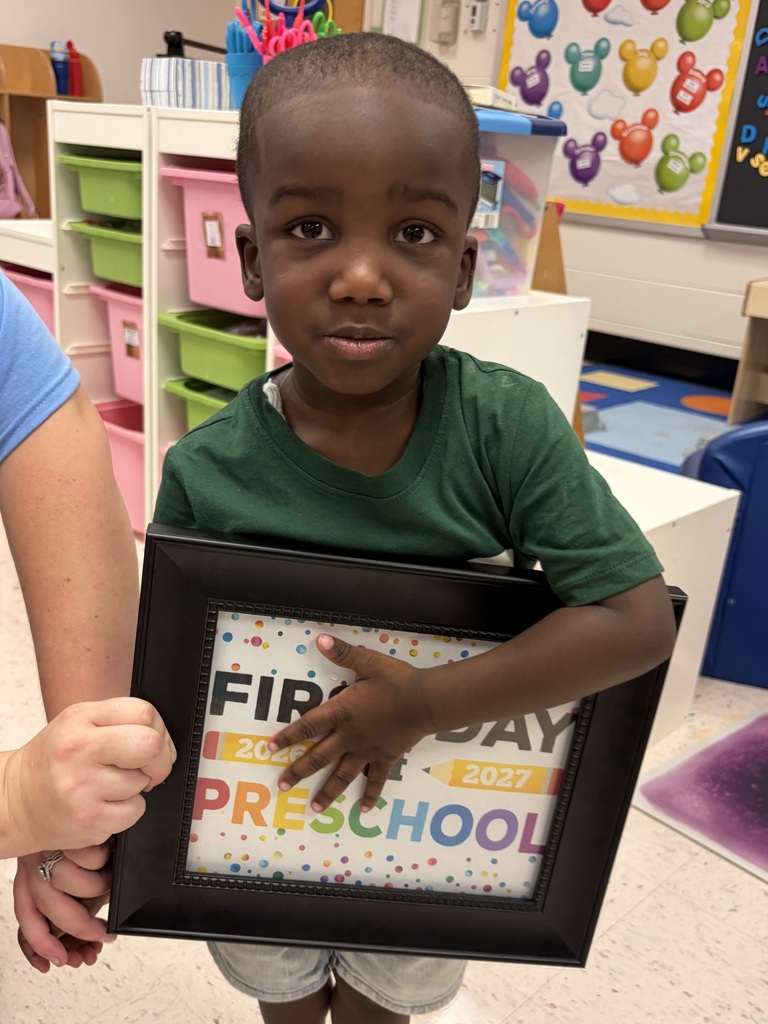 Preschool students first day of school