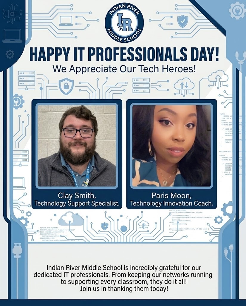 Flyer sharing two images of IT Professionals, celebrating IT Professionals Day