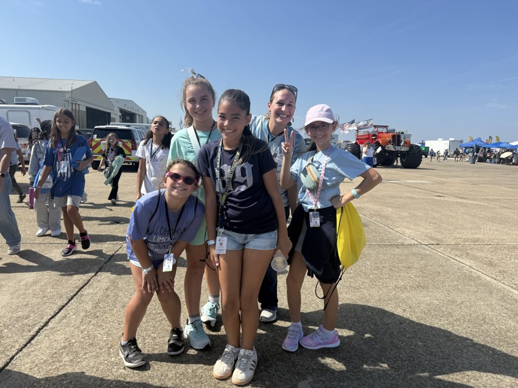 Group of students at the airshow